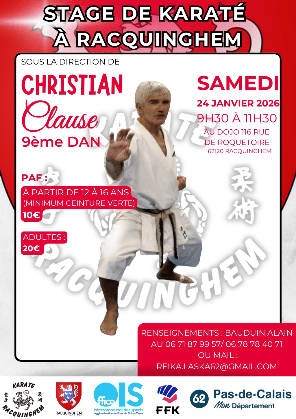 Affiche de l'entraînement